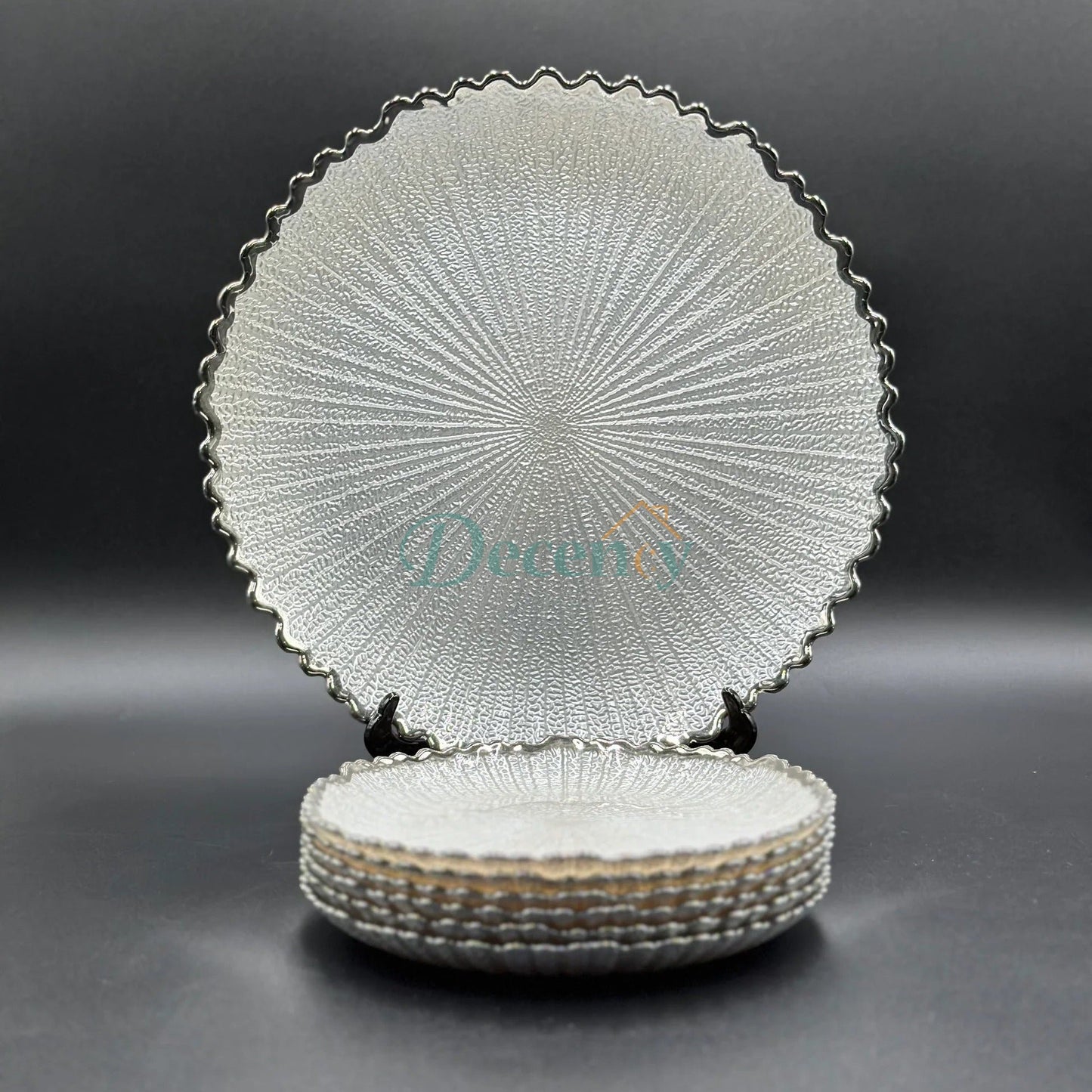7 Pcs Glass Turkish Cake Set - White