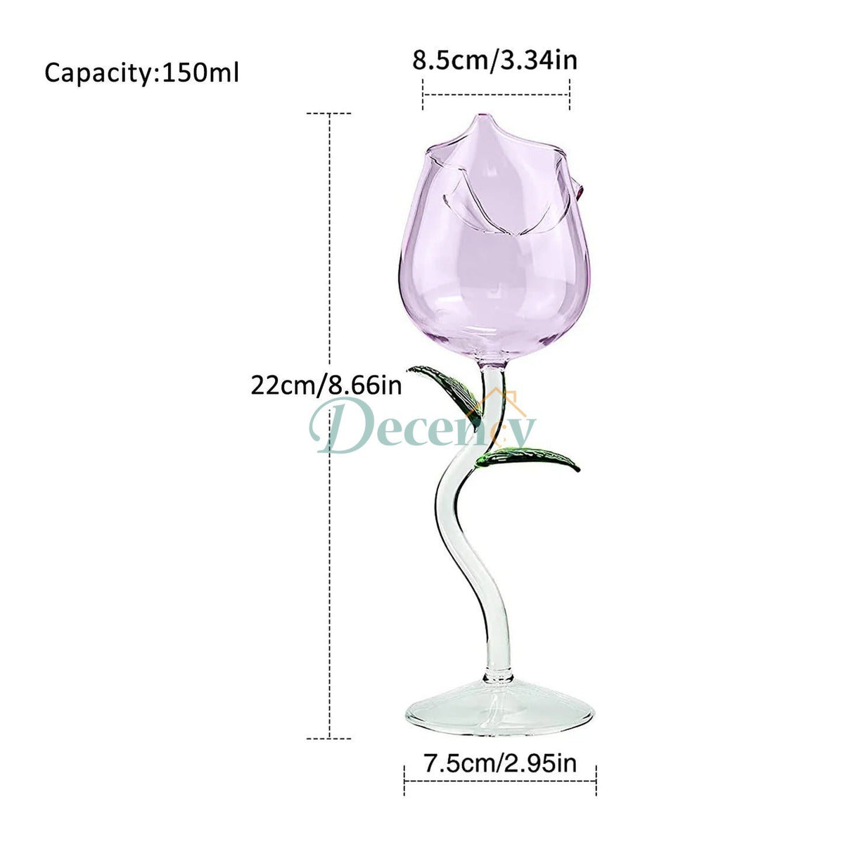 Luxury Rose Shaped Glass