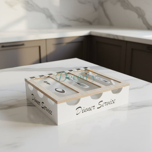 Luxury Wooden Cultery Holder With Glass Window