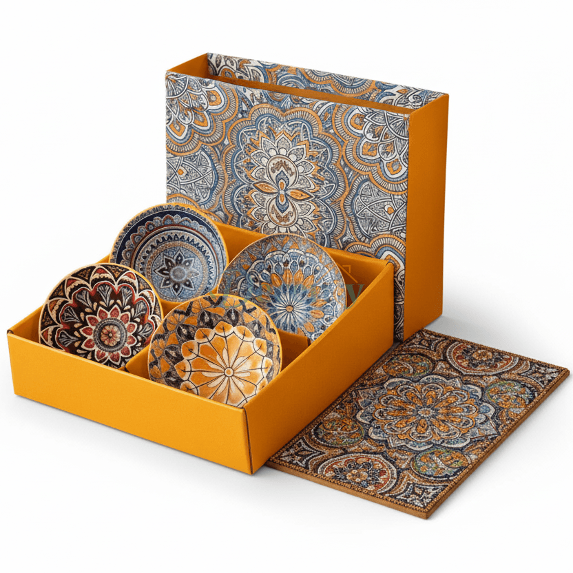 Luxury Hand-Painted Ceramic Bowl Set with Chopsticks – Premium Gift Box (2 / 4 / 6 Pieces)