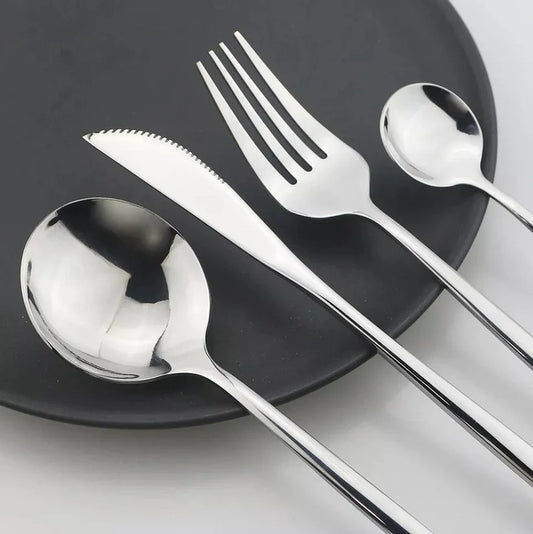 Silver 24 PCs Premium Steel Cutlery Set