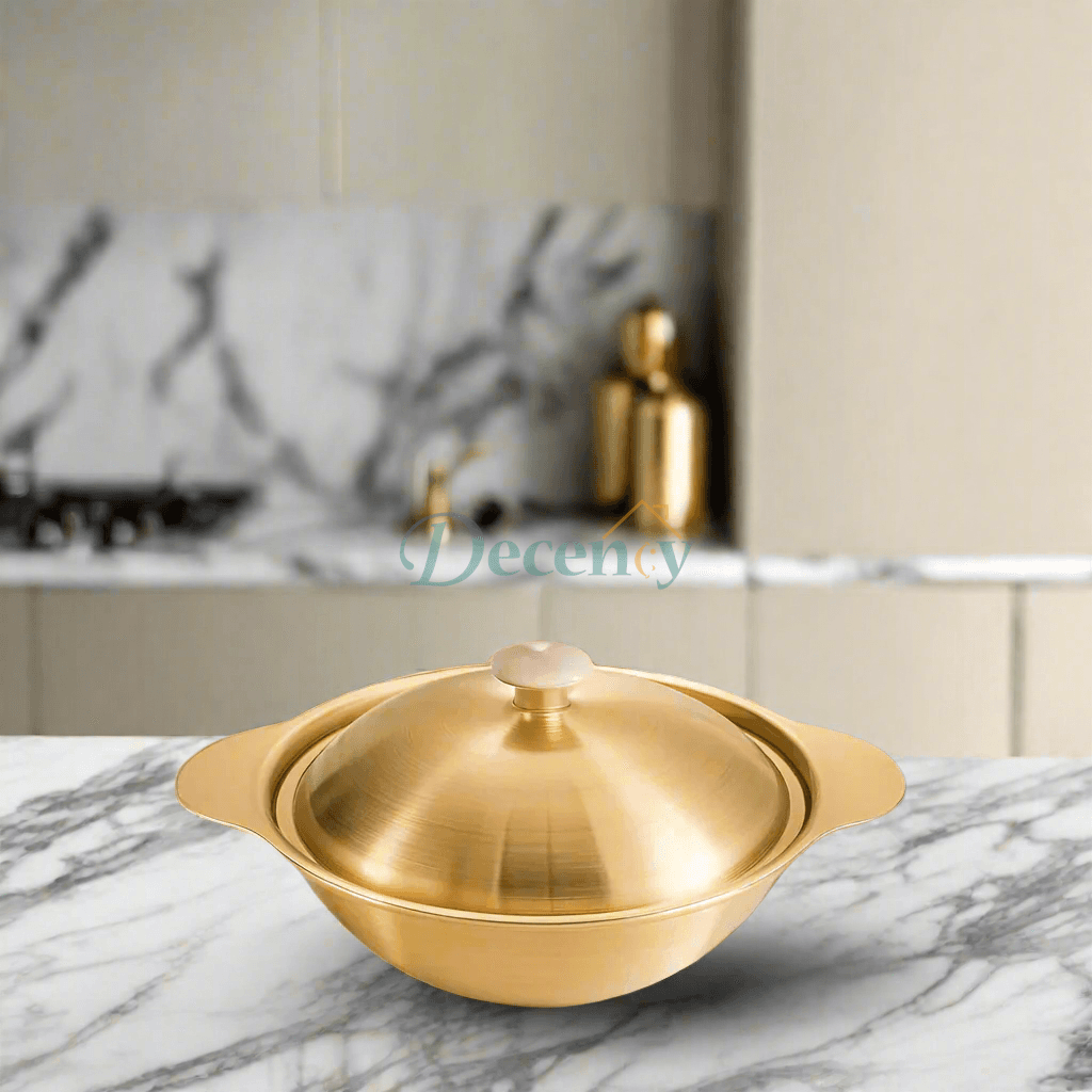 LuxeGold Elegant Serving Bowl