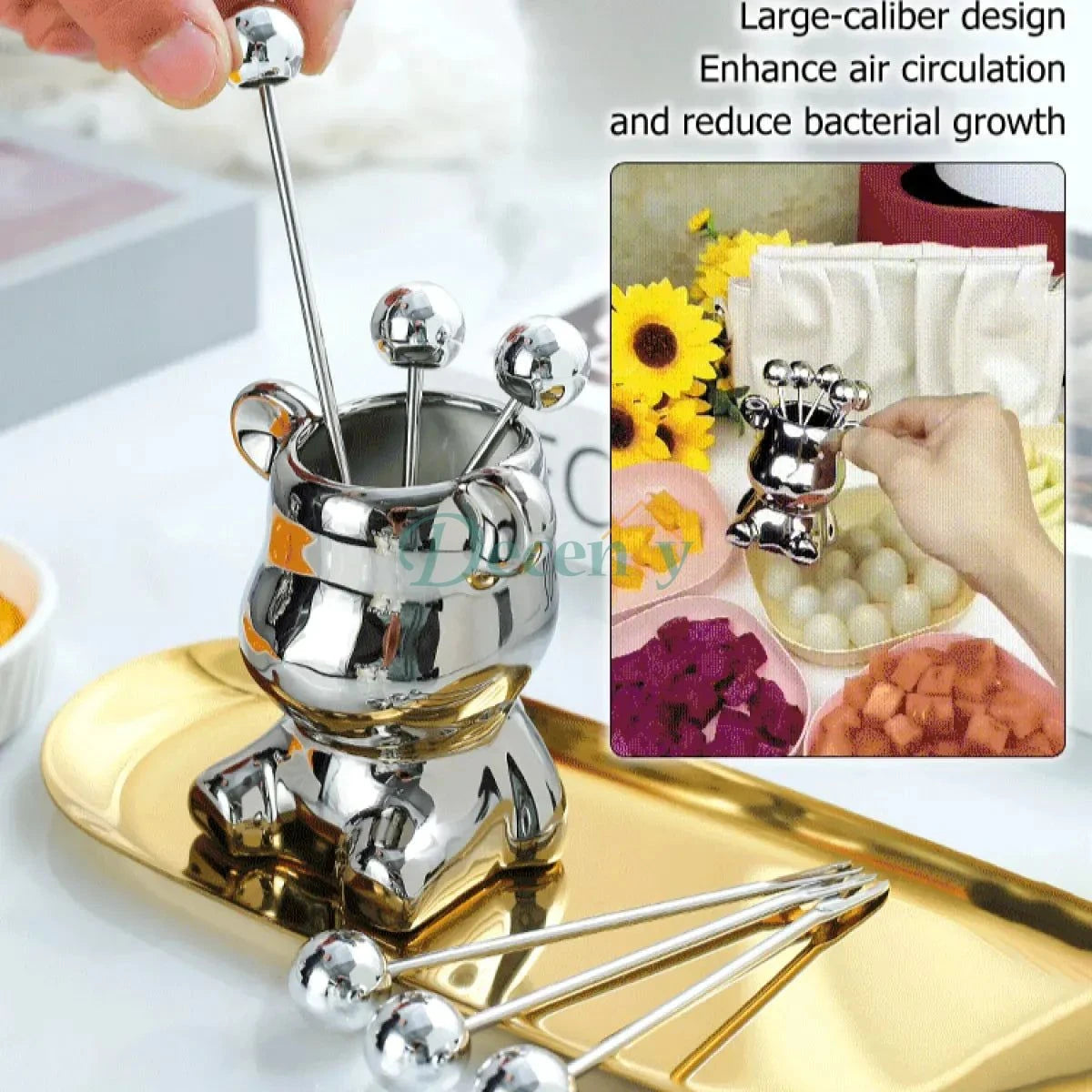 Stylish Bear Design Fruit Picks