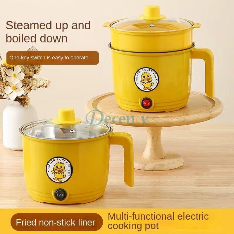 Original Yellow Duck Mini Electric Cooking Pot & Non-Stick Steamer