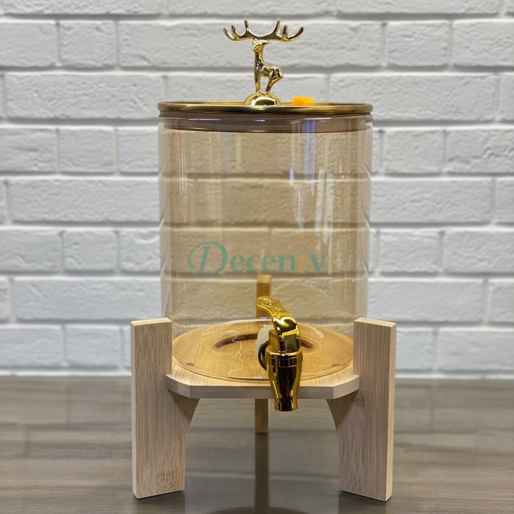 Beverages Despenser With Wooden Base