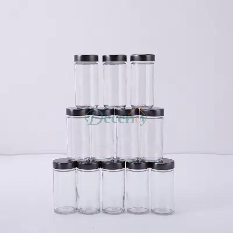 16 & 12 Pcs Stainless Steel Black Spice Jars