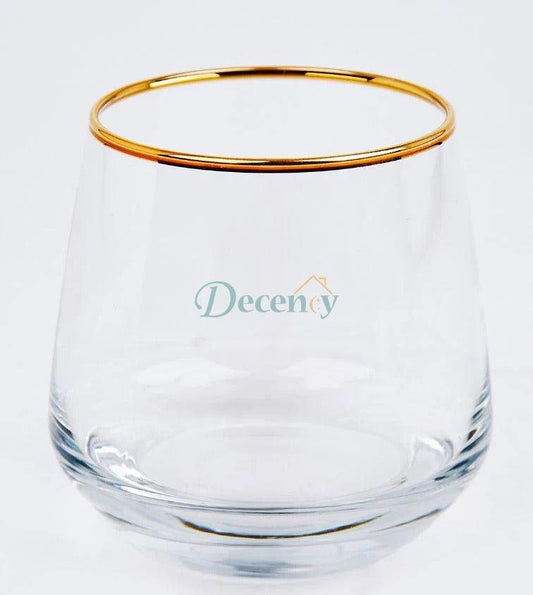 6 Pcs Decorium Gold Rim Crystal Drink Glass
