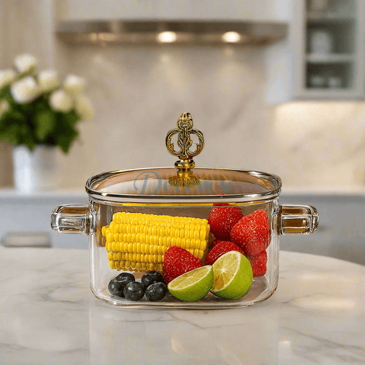 CrystalTherm Glass Pot – 2.2L Premium Heat & Cold Safe Cookware