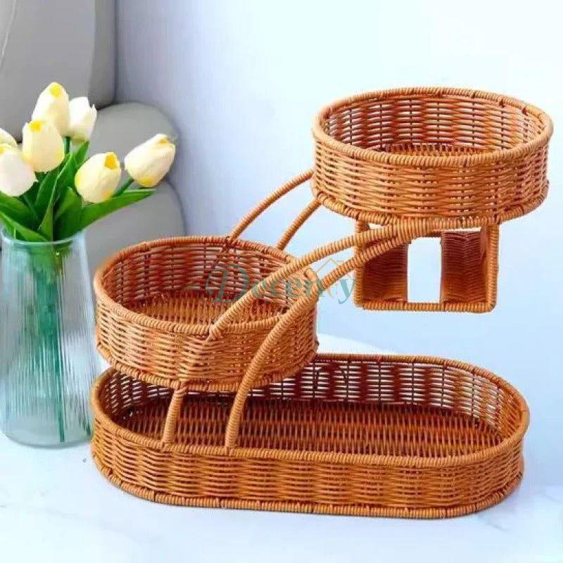 Rattan Fruit Rack Creative Multi-layer Fruit Basket