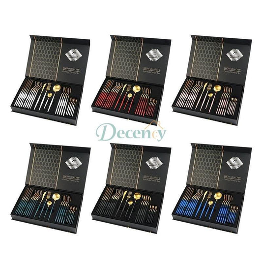 Luxury Polished Cutlery Set – 24 Pcs Set