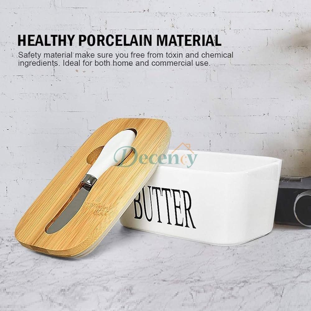 Ceramic Butter Dish with Lid and Knife High-quality