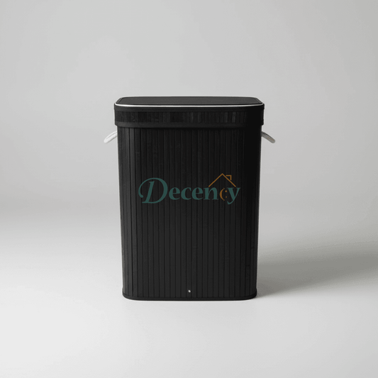 HOMEDELUX RECTANGULAR BAMBOO LAUNDRY BASKET