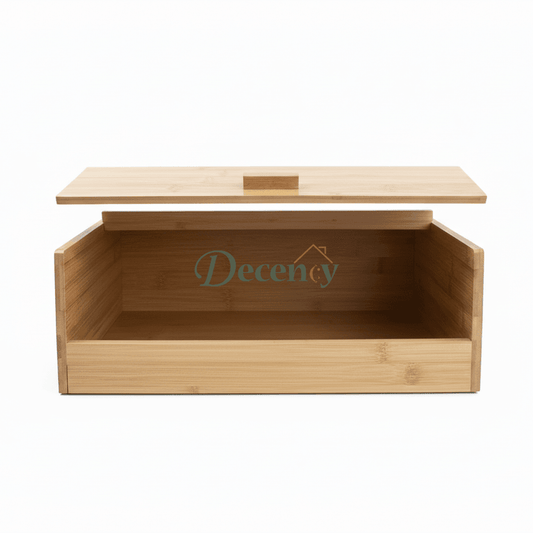 Bamboo Bread Box With Bamboo Cover