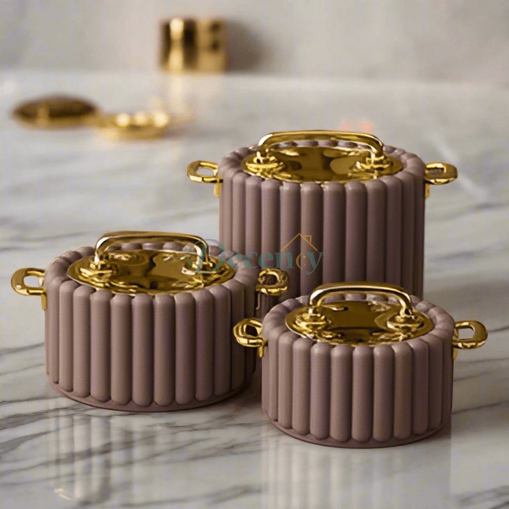 Elegantia Quilted Hotpot Set – 3-Piece Premium Insulated (Pink)