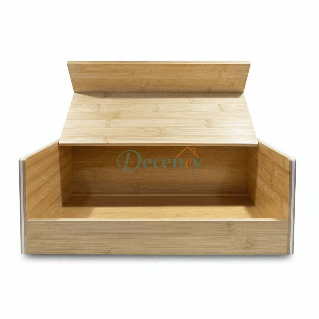 Bamboo Bread Box With Bamboo Cover