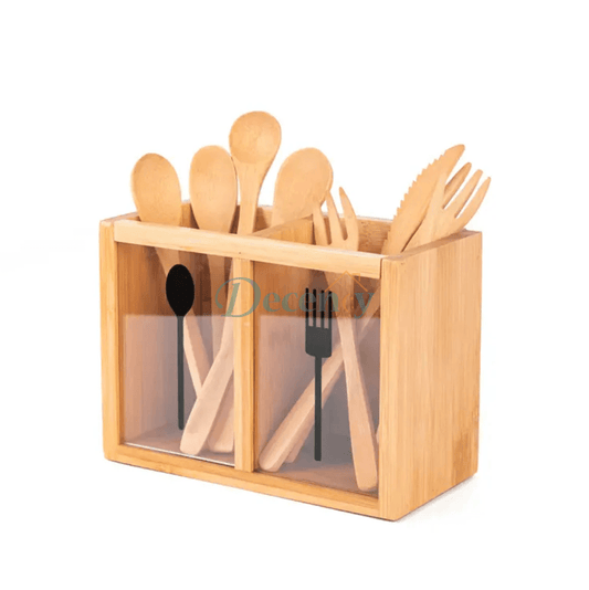 Bamboo Utensils Organizer