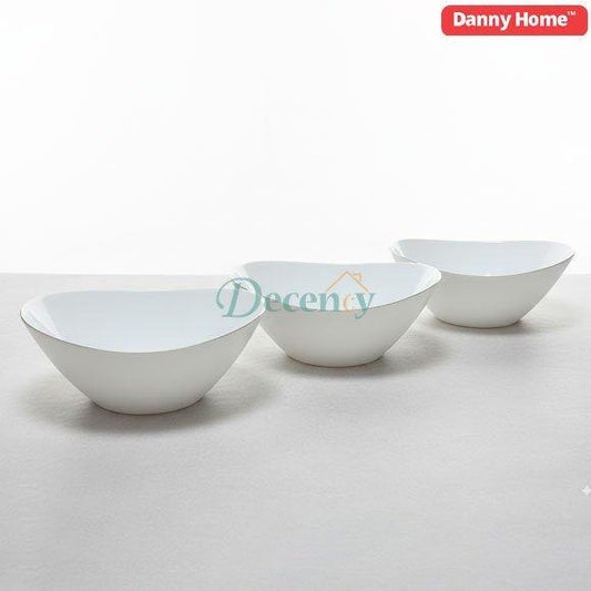Danny Home Ceramic Gold Line Serving Bowl Set (3 Pcs, 10 Inch)