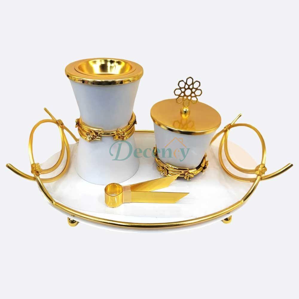Decorative Modern Incense Burner, Set Bakhoor Incense Holder for a Luxurious Home Fragrance Experience