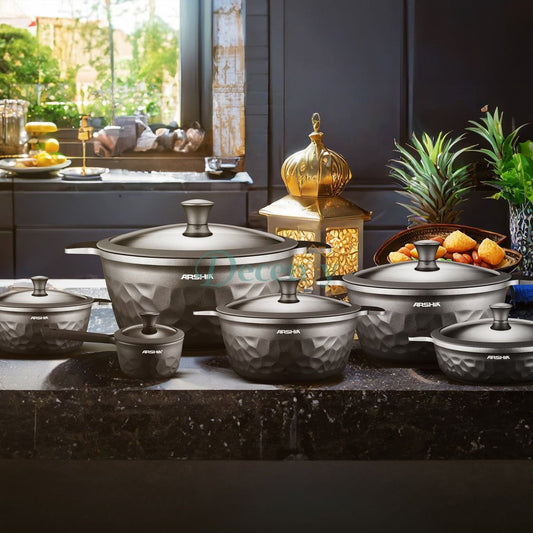Arshia DieCast Cookware Set 10pcs Silver