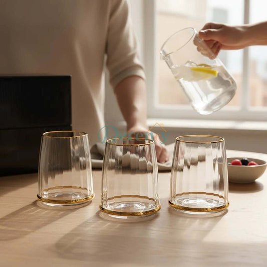 Modern Gold-Rimmed Glass – 6-Piece Imported Set