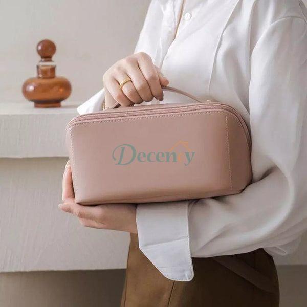 Large Capacity Leather Cosmetic Bag