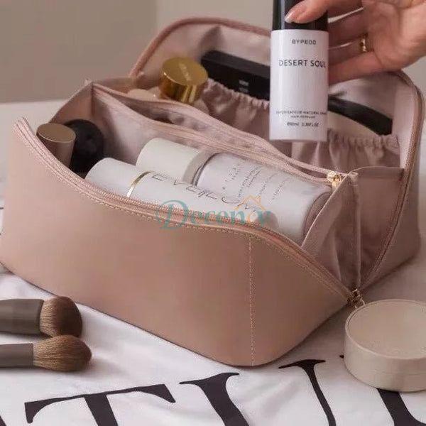 Large Capacity Leather Cosmetic Bag