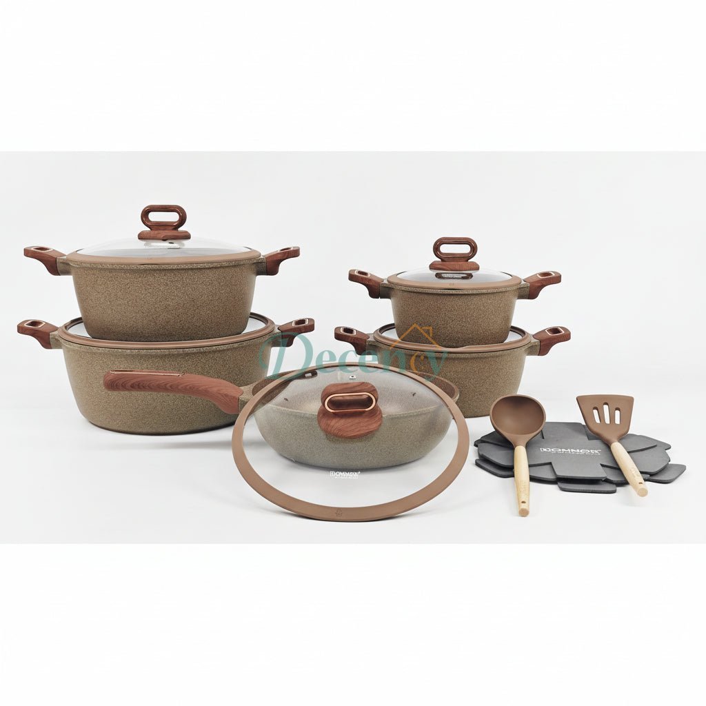 15-Pcs Non-Stick Cookware Set | Donnor Brown