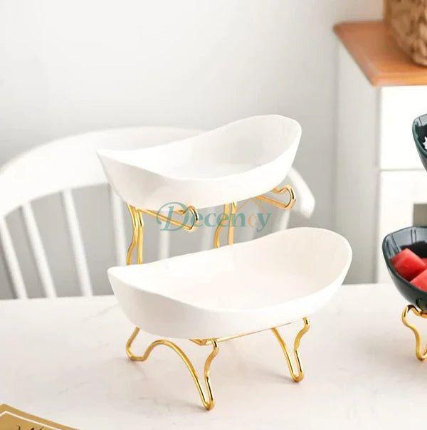 2 Layer Ceramic Fruit Platter