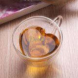 Heart Shaped Double Wall Glass Coffee Cup