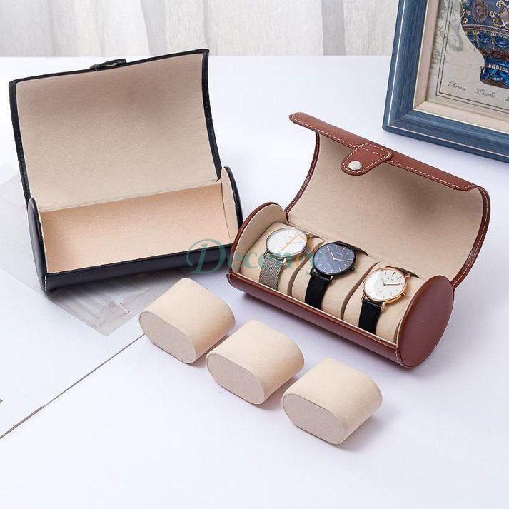 3 Slot Leather Watch Box - Decency