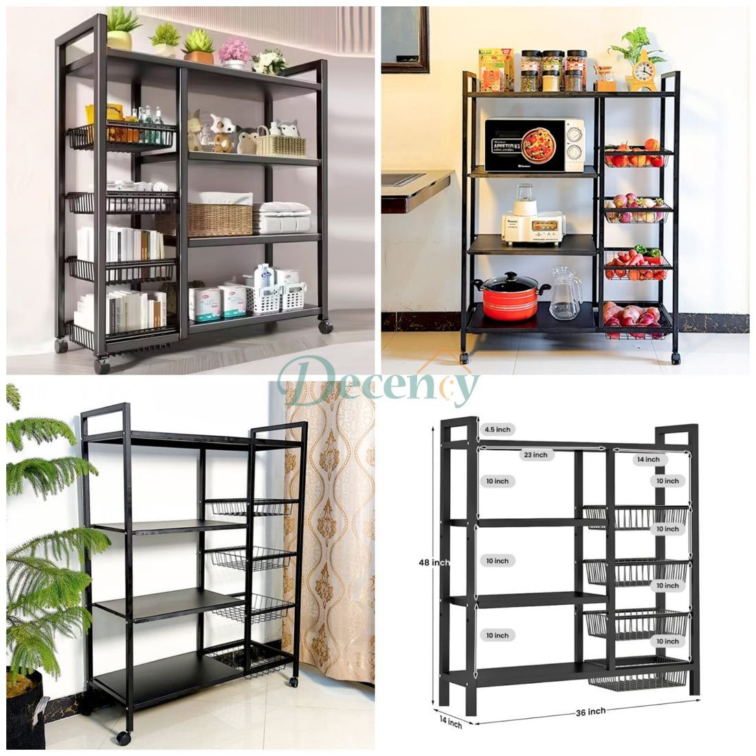 Four-layer Kitchen Basket Storage Rack