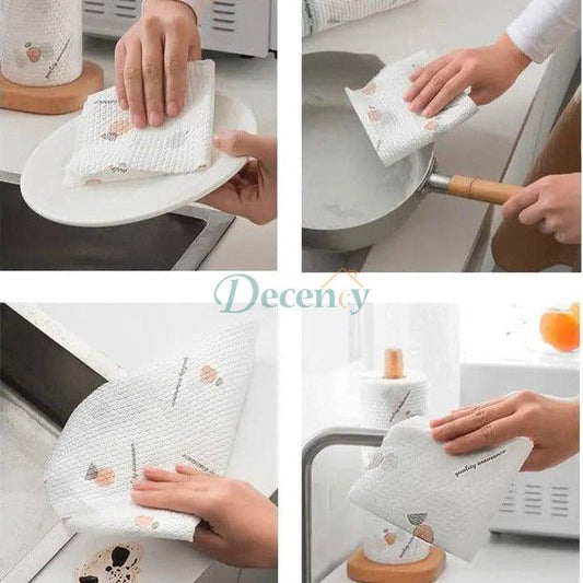 50Pcs Reusable Non-Woven Kitchen Cleaning Cloths (25x25cm)