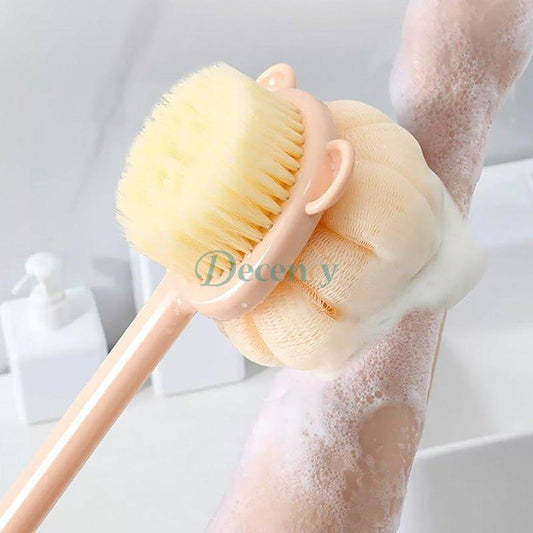 Heavy Duty Bath Brush Long Handle Loofah Body Scrubber for Shower