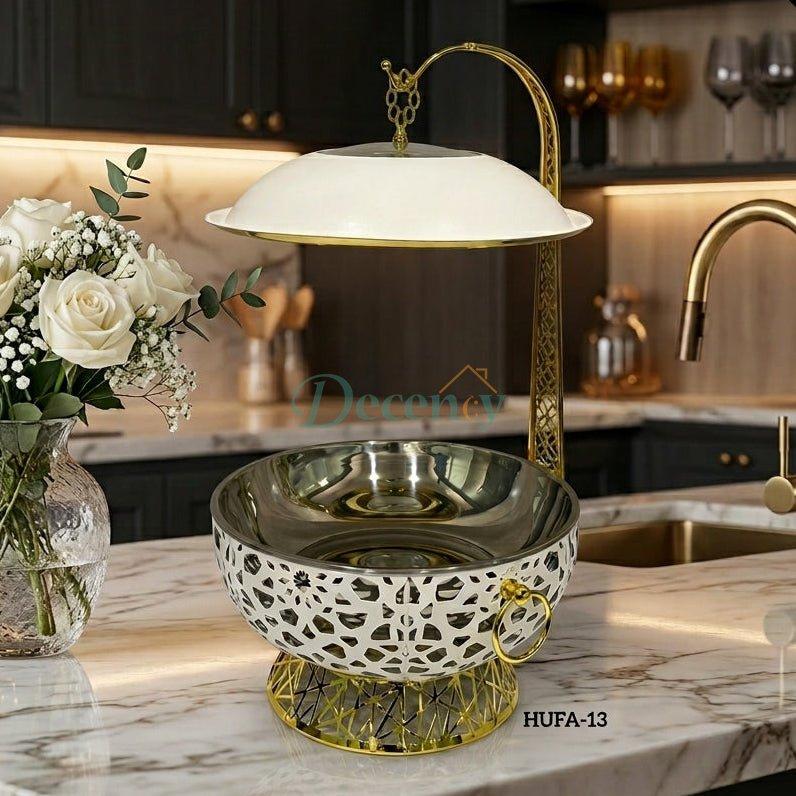 Luxury 8L White Texture Electric Chafing Dish Warmer
