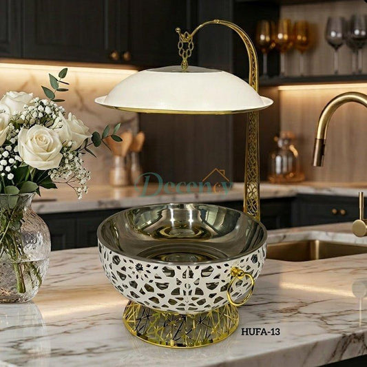 Luxury 8L White Texture Electric Chafing Dish Warmer
