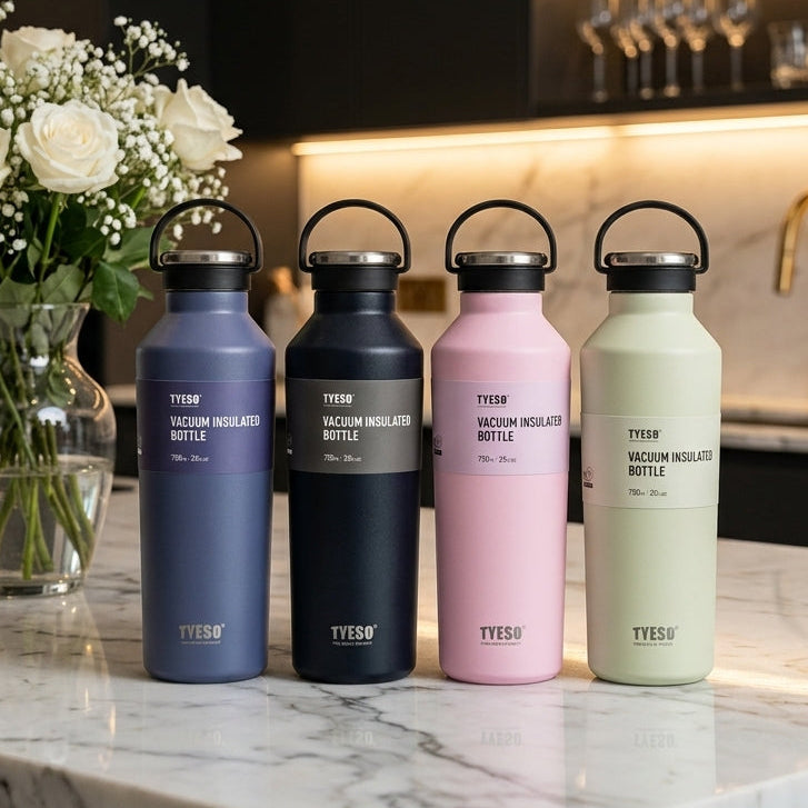 Tyeso Stainless Steel Insulated Water Bottle 750ml - Hot & Cold Thermos