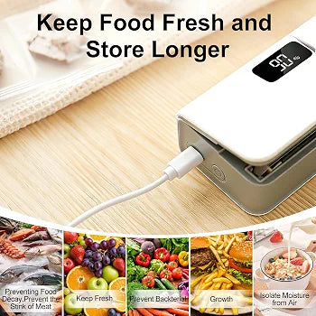 Portable Mini Bag Sealer with LCD Display & Hidden Cutter