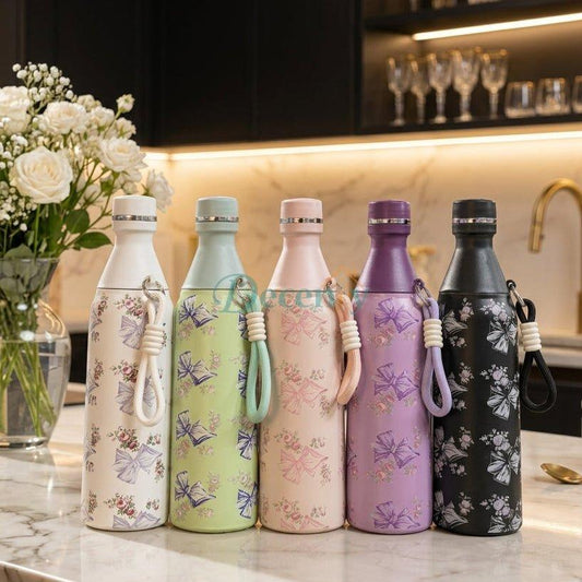 500ml Insulated Stainless Steel Water Bottle with Carrying Strap
