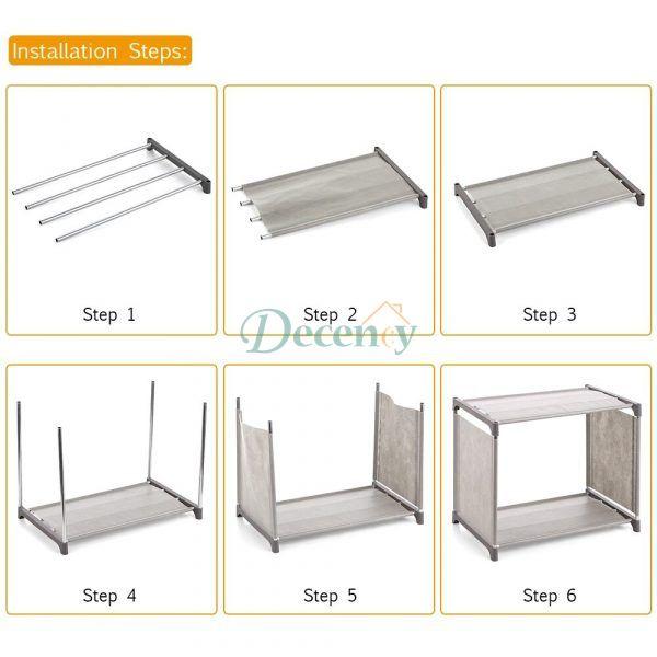 Multipurpose 4 Layer Oxford Storage Rack