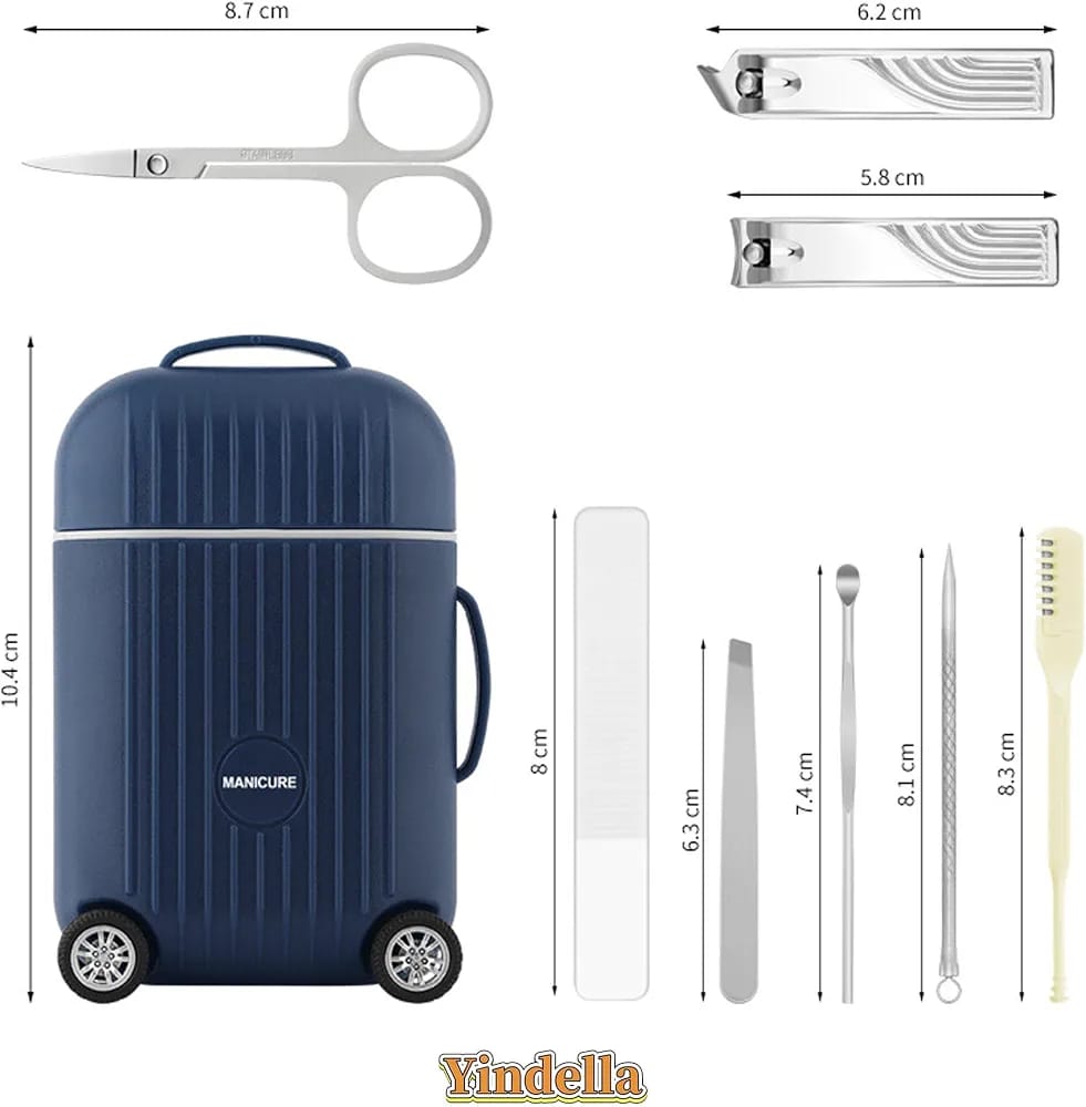 Travel Manicure Set Mini Suitcase Nail Clipper Kit
