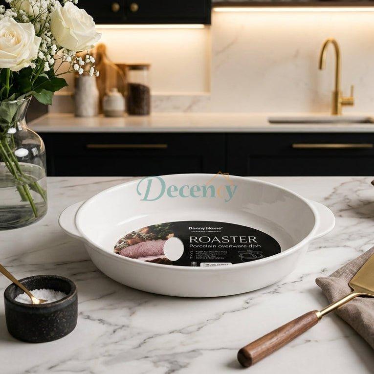 Danny Home Porcelain Oval Ovenware Roaster Dish – 10.25 Inch