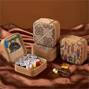 Mini Travel Jewelry Organizer Box with Mosaic Print