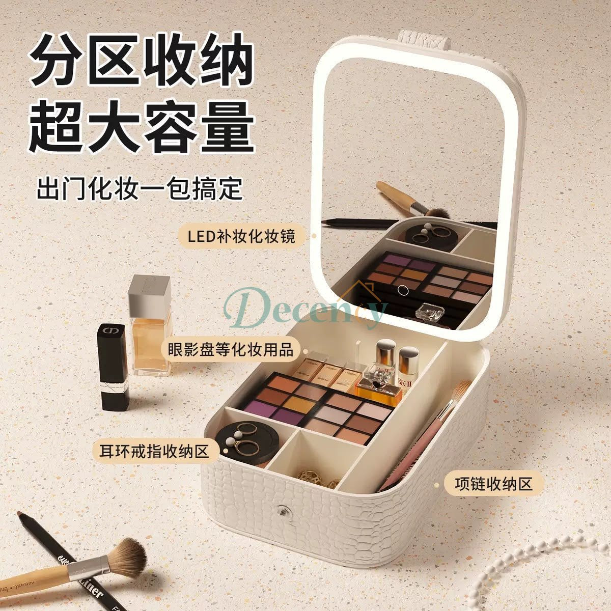 3 Colors LED Adjustable Makeup Mirror, Rechargeable Makeup Mirror with LED Lights