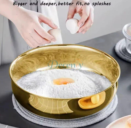 Golden Stainless Steel Serving Bowl with Lid - Multipurpose Storage