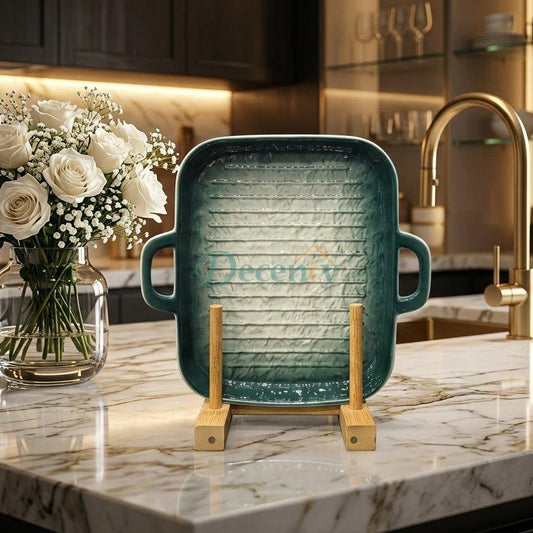 Ceramic Rectangular Grill Pan with Handles - Non-Stick Bakeware