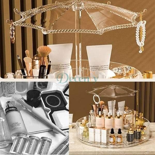 Acrylic 360 rotating cosmetic + jewellery organizer