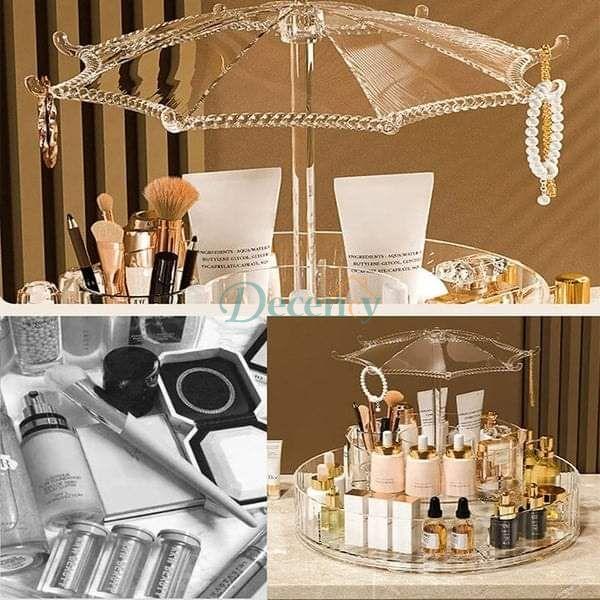 Acrylic 360 rotating cosmetic + jewellery organizer