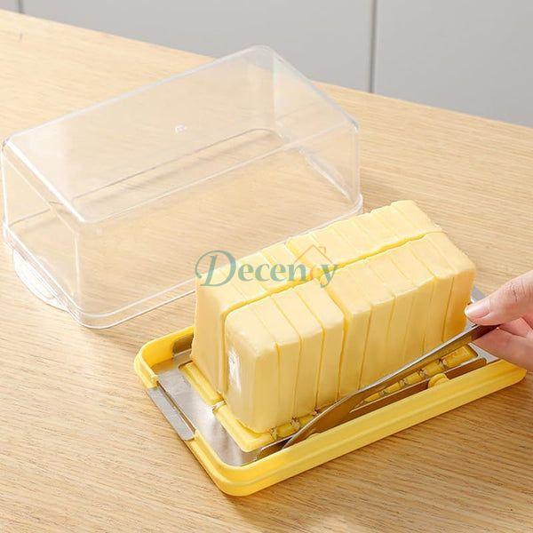 Butter Slicer Container Dish With Lid And Slicer Stainless Steel Cutter