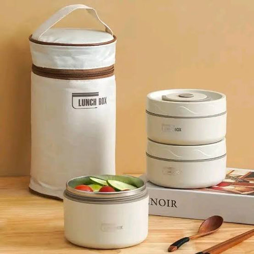 Insulated Stainless Steel Lunch Box Set with Thermal Bag