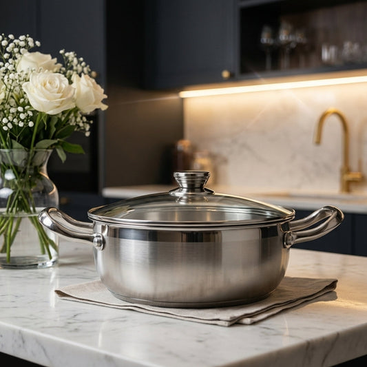 Premium Stainless Steel Cooking Pot with Glass Lid